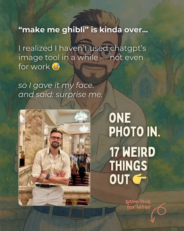 one photo in, 17 weird things out