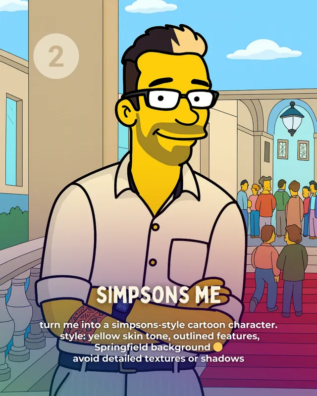 Simpsons Me ChatGPT prompt card