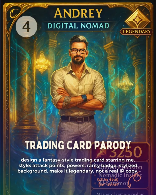 Trading Card Parody ChatGPT prompt card