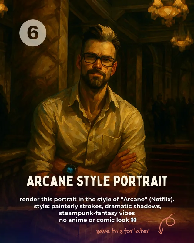 Arcane Style Portrait ChatGPT prompt card