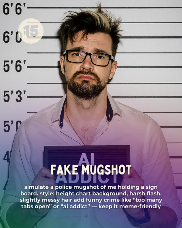 Fake Mugshot ChatGPT prompt card