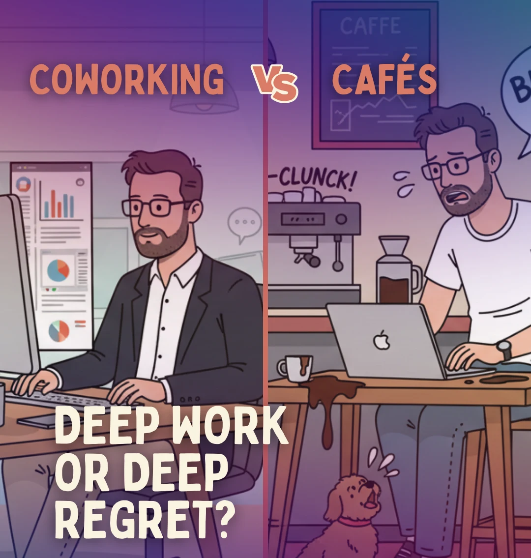 coworking vs cafes deep work or deep regret comparison cover